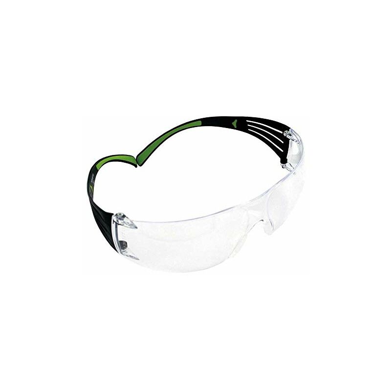 

3M SF401AF Gafas de Seguridad, Marco negro/verde, Lente Transparente