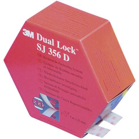 3M SJ 356D Dual Lock Nastro a strappo da incollare A fungo (L x L) 5000 mm x 25 mm Translucido 1 Paio/a