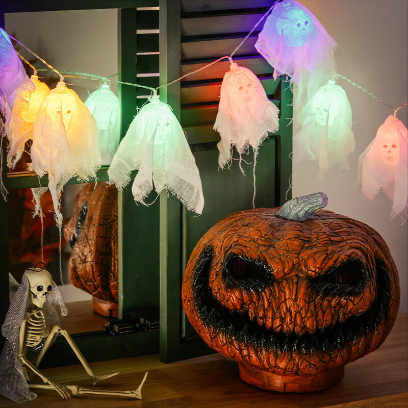 Livingandhome - 3M Skull Halloween led String Lights for Indoor Outdoor Decor