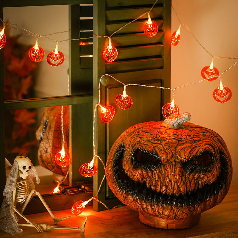 3M Pumpkin Halloween led String Lights Indoor Outdoor Decor, Red