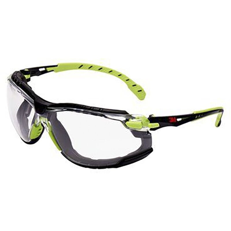3M - Solus S1201SGAFKT Lunettes de protection avec protection anti-buée noir, vert en 166 din 166