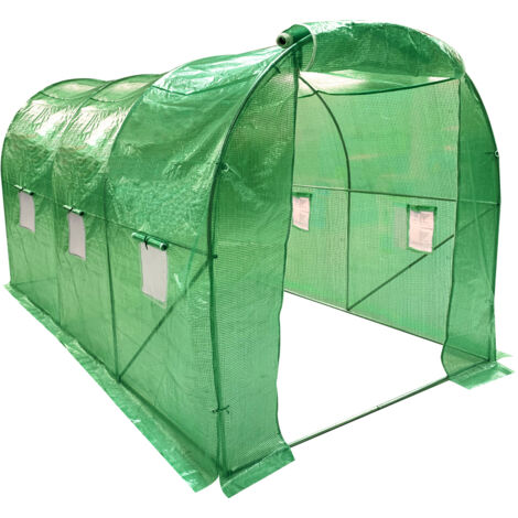 3m x 2m Polytunnel Greenhouse Roll Up Windows Wolf Poly Tunnel