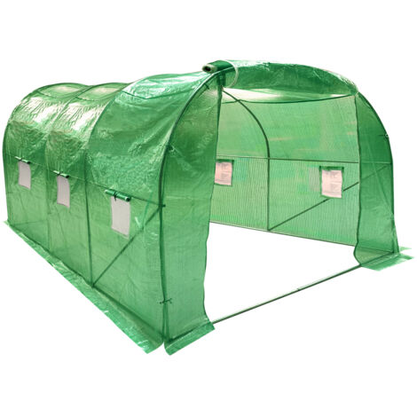 3m x 3m Polytunnel Greenhouse Roll Up Windows Wolf Poly Tunnel