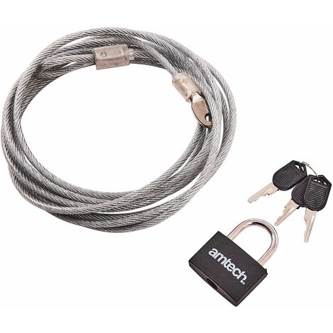 3M X 4mm Security Cable & Padlock - T1695