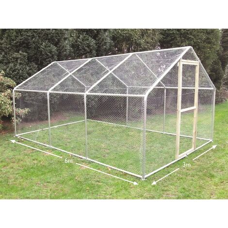 3m X 6m Steel Framed Walk In Chicken Run 3mx6mhex