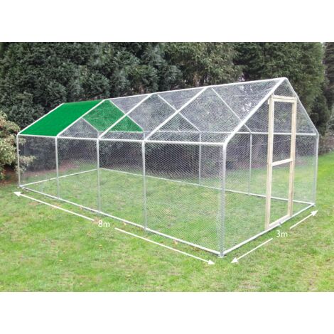 3m X 8m Walk In Chicken Run One Inch Welded Mesh Pvc Part Cover