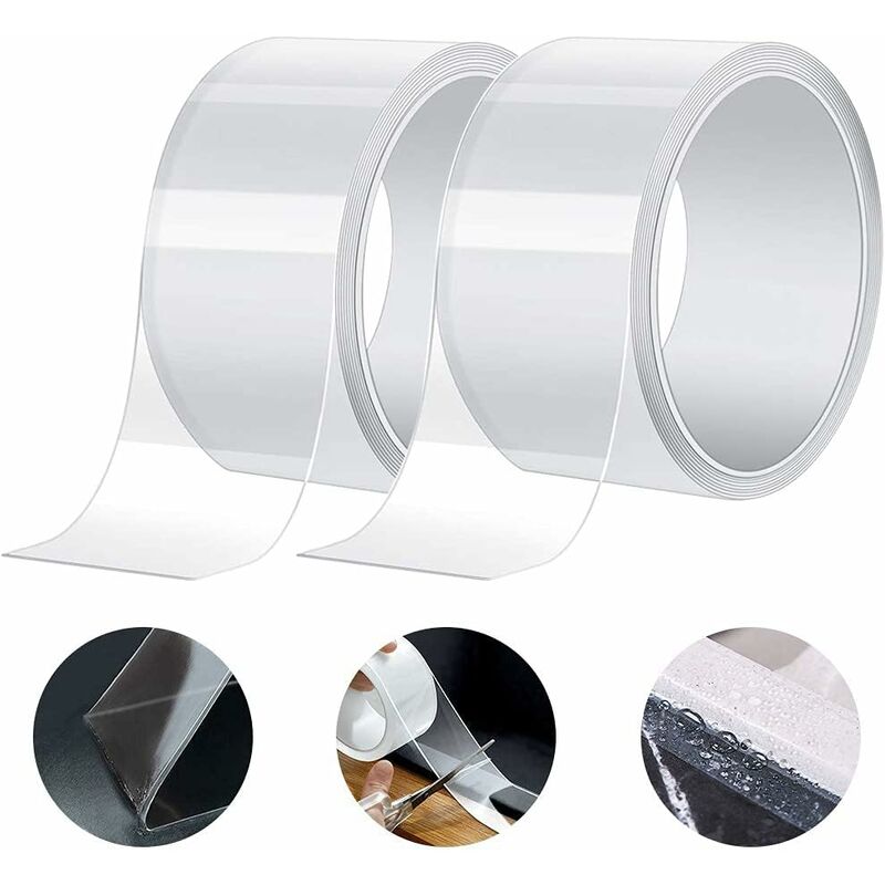 3m×5cm pvc Kitchen Corner Line Waterproof Tape, Acrylic Wall Caulk Strip, Adhesive Sealing Tape for Kitchen Bathroom (Pack of 2, Transparent) Modou