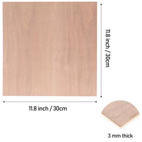 3mm Schwarznuss Sperrholz 6PCS DIY Kit fuer Lasergravur und Laserschneiden