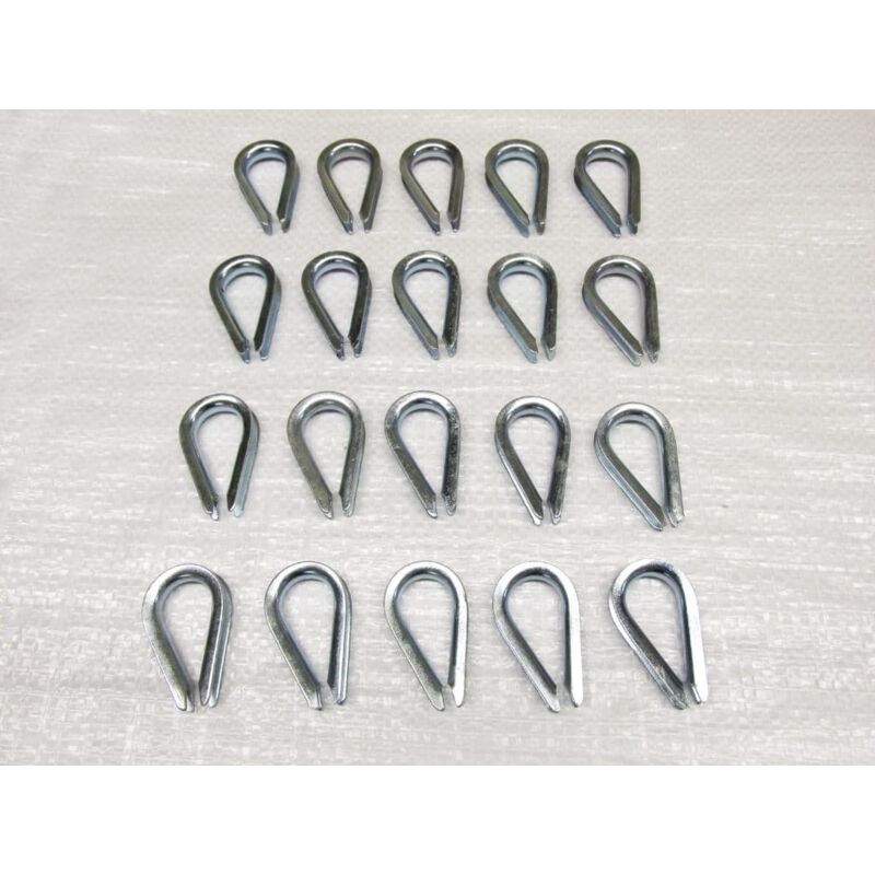 Securefix Direct - 5MM Wire Rope Thimbles x20 - Galvanised Steel Commercial Loop