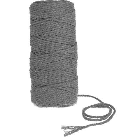Rocchetto di corda per macramè in cotone 3 mm - Grey Twist x50m - Perles &  Co