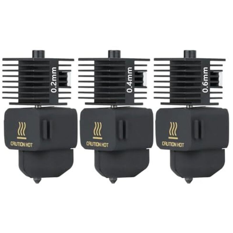 3pac A1 Mini/A1 Hotend Print Head Hot End Kit 0.2mm+0.4mm+0.6mm Extruder Upgrade High Temperature 0.4 mm Hardened Steel Nozzle Replacement with