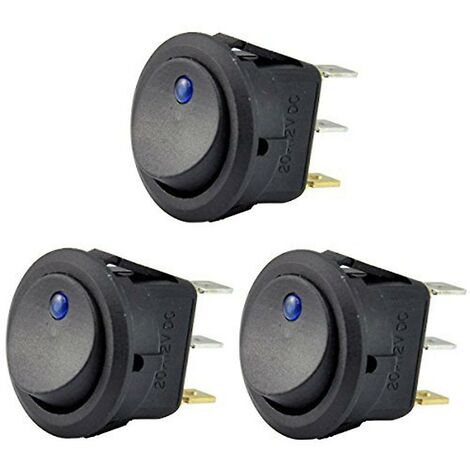 3pc 12v 20a Rocker Toggle Led Schalter Blau Licht Spst Ein-aus-Steuerung Für Boote Racing Off-road Fahrzeug