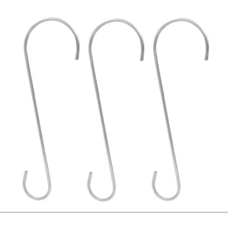 3pc Bird Feeder Hanging Hooks 'S' Hooks Strong Rust Resistant Bird Feeder Hooks Plant Hanger Tree Branch Hook Garden Outdoor Hanging Heavy Duty Hardwearing