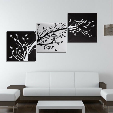 3Pc Immagine Pittura a olio L'albero su tela Modern Art Decor Wall Living Room 50x50cm (Senza Quadri)