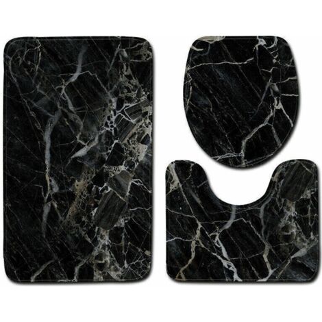 3PC salle de Bains Set de Tapis Contour Tapis de travailler avec une tablette de salle de Bains