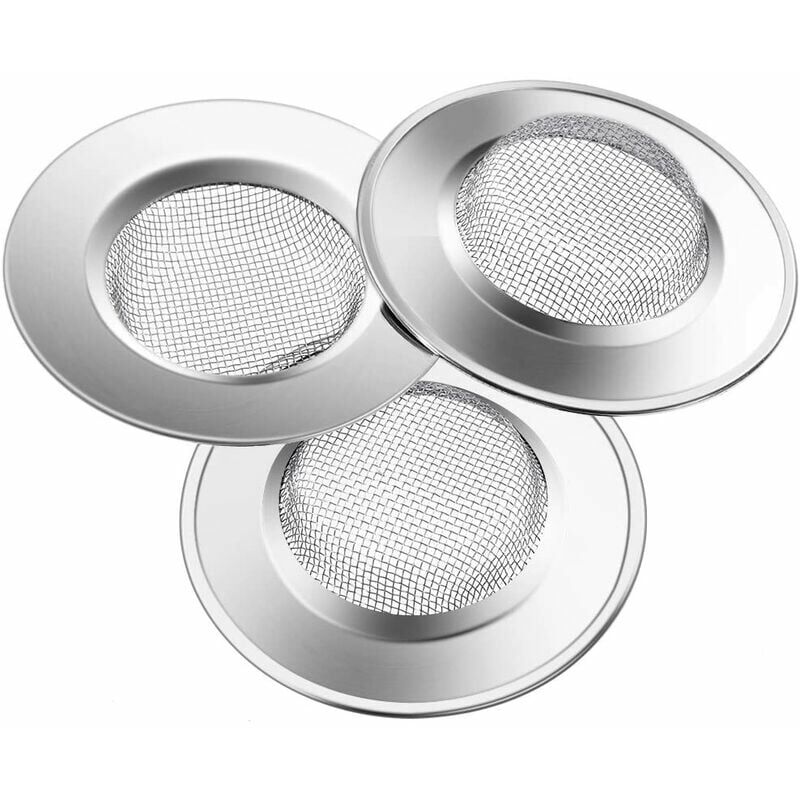 Swyeoot - 3Pccs Sink Filter Filter Of 7.5Cm Stainless Stainless Steel, Prevent Obstructed Debris For Kitchen Sink, Sink Bath, Bathtubs