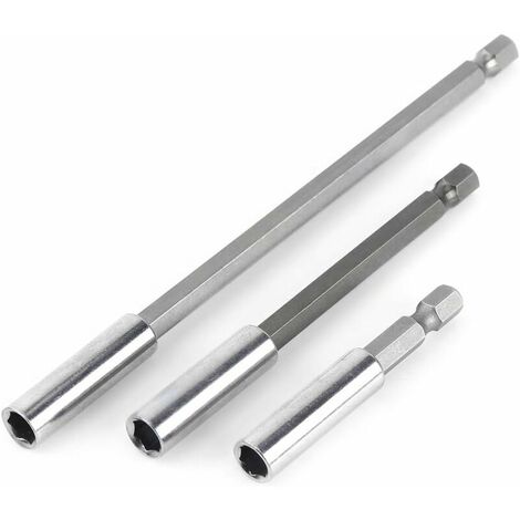 3pcs 1/4" 60/100/150mm Electric Drill Screwdriver Hex Bit Holder Extension Bar Bit Holder Magnetic Drill Bit Shank Tool