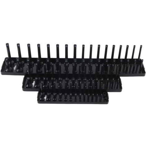 3PCS 1/4In 3/8 Inch 1/2 Inch Black Storage Organizer Set Multifunctional Storage Organizer for Toolboxes