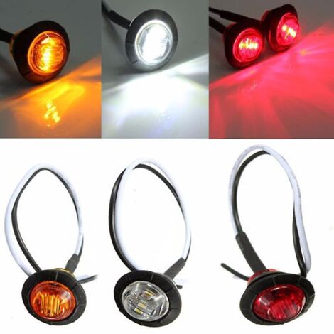 3pcs-3led Petits Feux Ronds Camion Feux Latraux Remorque Pickup Rv Dot Feux Arrires 3/4 Inch