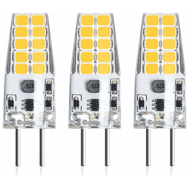 3PCS 3W 12V G6.35 led Ampoule Culot T3 / T4 / T5 G6.35 / GY6.35 Base Blanc chaud 3000K Remplacement de 30W Ampoule Halogène pour l'Éclairage