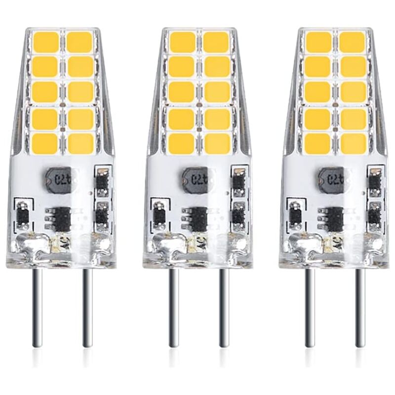 3PCS 3W 12V G6.35 LED Ampoule Culot T3 / T4 / T5 G6.35 / GY6.35 Base Blanc froid 6000K Remplacement de 30W Ampoule Halogène pour l’Éclairage