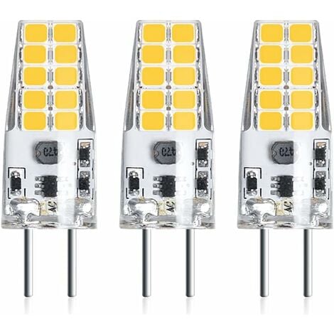 3PCS 3W 12V G6.35 LED Ampoule Culot T3 / T4 / T5 G6.35 / GY6.35 Base Blanc froid 6000K Remplacement de 30W Ampoule Halogène pour l’Éclairage Sous-Cabinet Lumière Lampe de Bureau [Classe énergétique A+