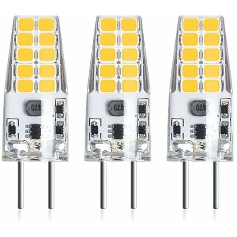 3PCS 3W 12V G6.35 LED Ampoule Culot T3 / T4 / T5 G6.35 / GY6.35 Base Blanc froid 6000K Remplacement de 30W Ampoule Halogène pour l’Éclairage Sous-Cabinet Lumière Lampe de Bureau [Classe énergétique A+