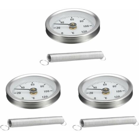 3pcs 63mm Thermomètre De Tuyau à Jauge De Température Avec Ressort