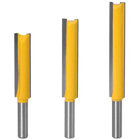 3pcs 8mm Flush Trim Router Bits Extra Long Mèches Carbide Router Bits à Bois Fraise à Menuiserie Outil de Woodworking Cutter Lame 50mm 63mm 76mm