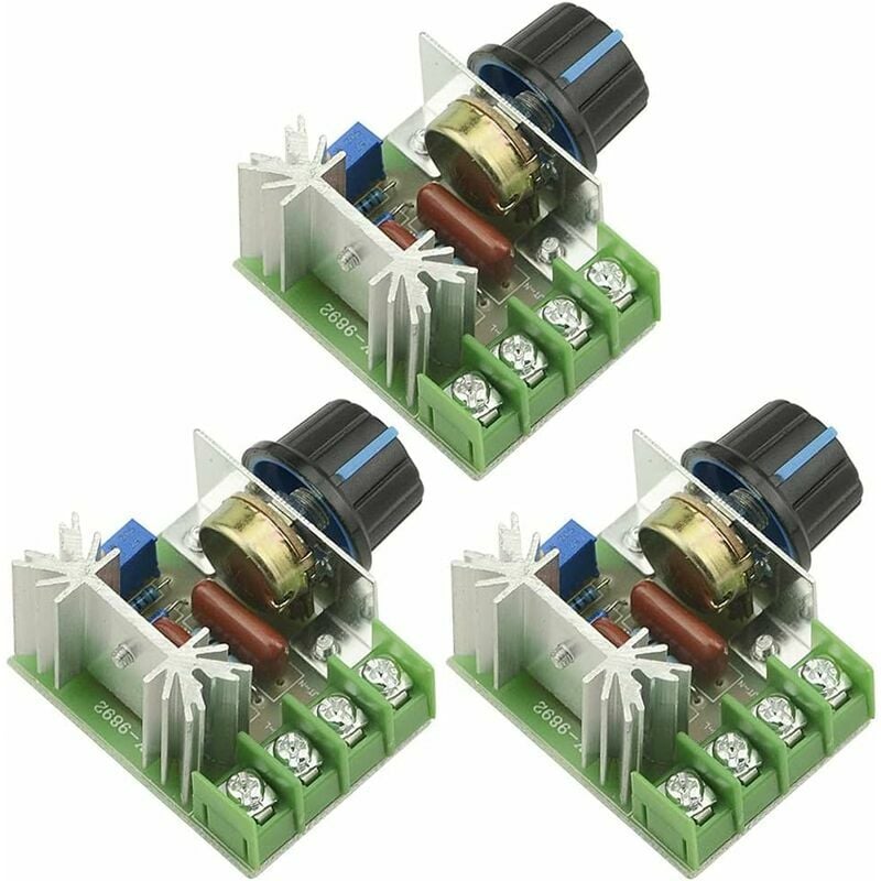 3pcs AC 110V-220V 2000W SCR High Power Electronic Voltage Regulator Module Motor Speed Regulator 25A Ultra Small LED Dimmer with Speed Control Knob
