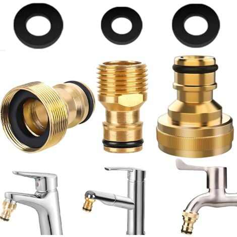 3Pcs Adaptateur Tuyau Arrosage Robinet Cuisine, Raccord Tuyau d'Arrosage 15/21, Adaptateur Robinet Tuyau Arrosage, Connecteur Tuyau Arrosage, Adaptateur Robinet Cuisine pour Tuyau d'Arrosage