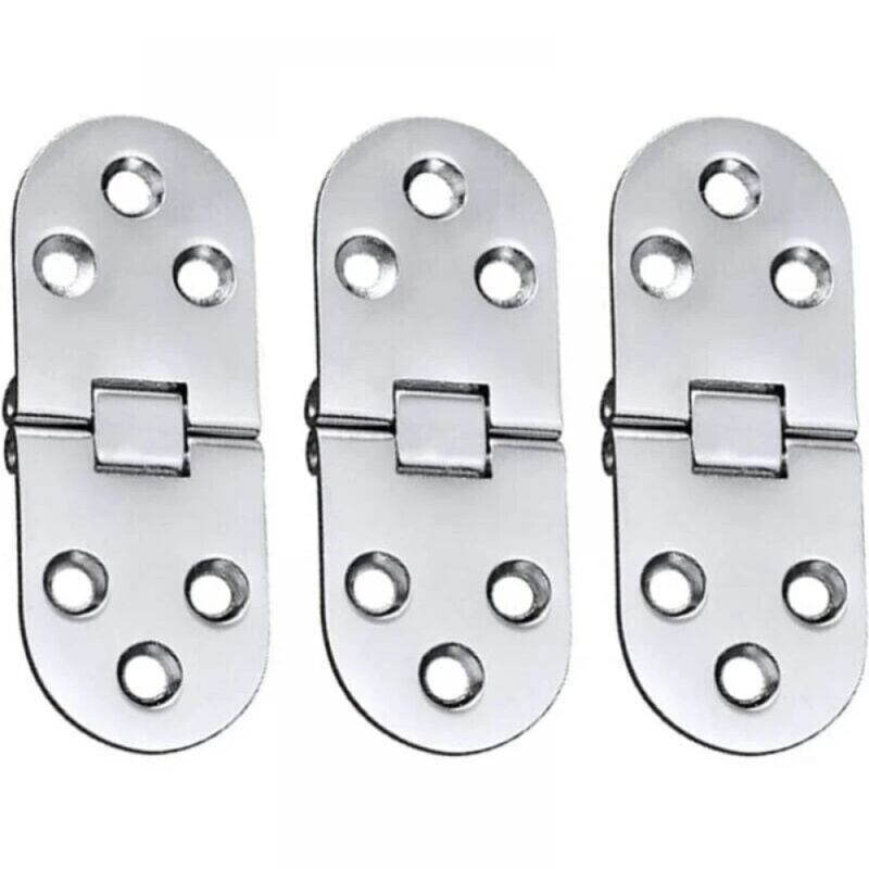 Cyslmuk - 3Pcs Alloy Table Hinges (Silver) Stainless Steel Folding Door Hinge for Drawer Table Desk Sewing Machine Silver