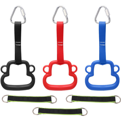 3PCS Anneaux de Gymnastique Enfants - ABS Multicolore avec Sangles pour Exercices à la Maison, Fitness et Jeu
