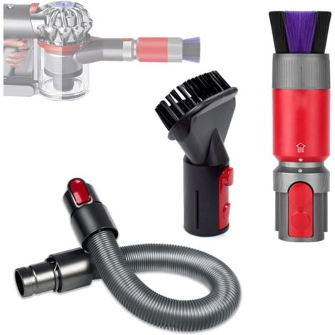 3pcs Anti-scratch Brushes for Dyson Vacuum Cleaner, Hose Attachments for V7/V8/V10/V11/V15, Flexible Extension Pole for Dyson MUMU