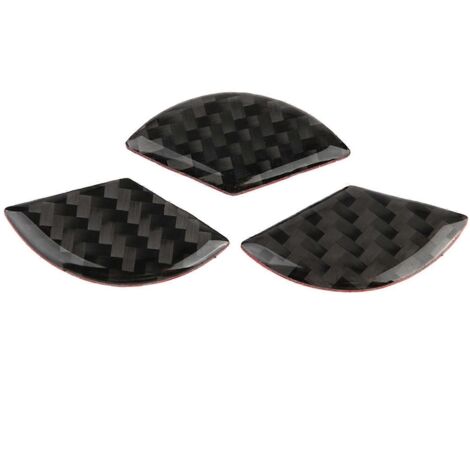 3pcs Autocollant Volant Carbone Logo Mercedes Classe C W204 2005-2012, Décor Jante Voiture Sticker Fibre de Carbone, Accessoire Intérieur Auto
