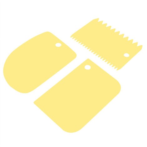3Pcs Baking Scrapers Cream Spatulas Pastry Tools Soft Pastry Scraper Kitchen (Yellow)