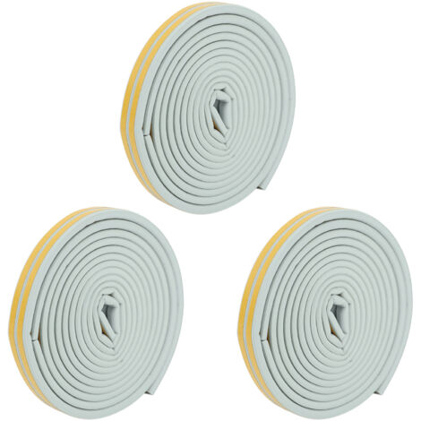 3Pcs Bande d'Étanchéité de Porte Épaisse Isolation Acoustique Antichoc Auto-Adhésive pour Garage Fenêtre
