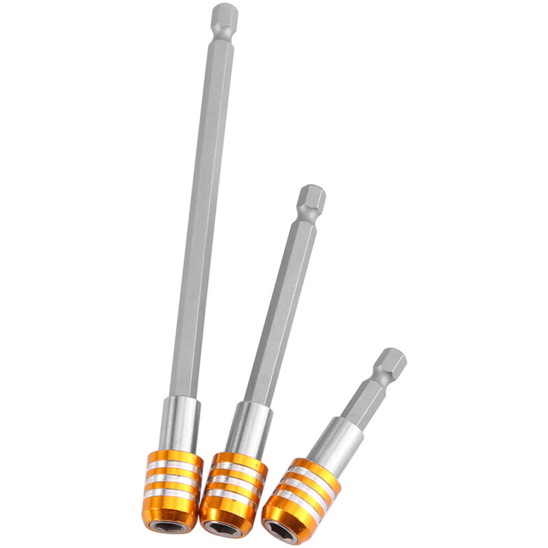 Ineasicer - 3pcs Barre d'extension pour tournevis électrique à queue hexagonale 1/4' (jaune)