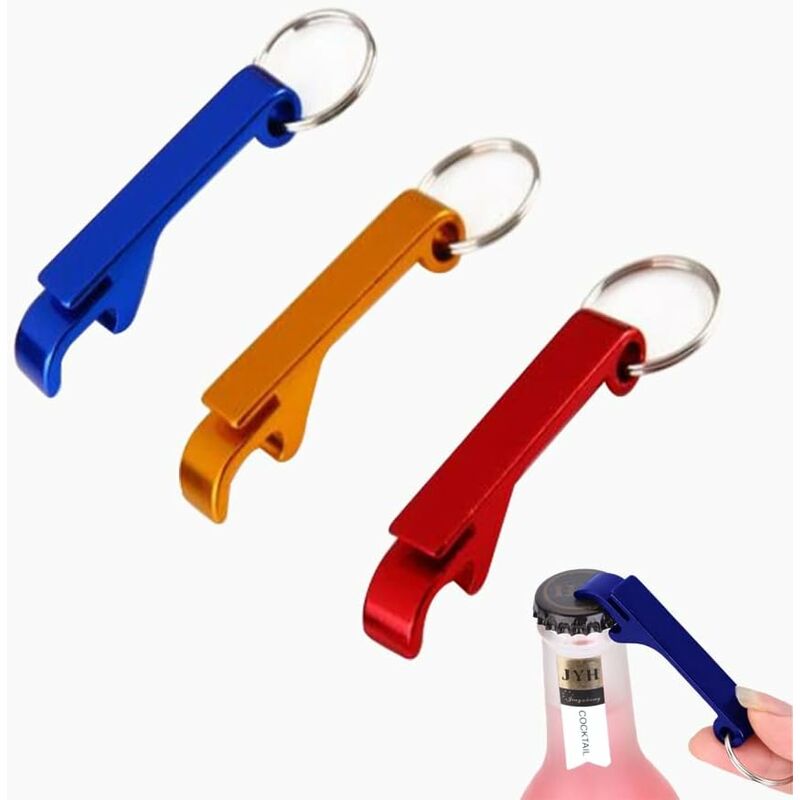 Tumalagia - 3pcs Beer Bottle Opener Bottle Opener Keychain Bottle Opener Colorful Bottle Opener Mini Bottle Opener Wonderful Party Life