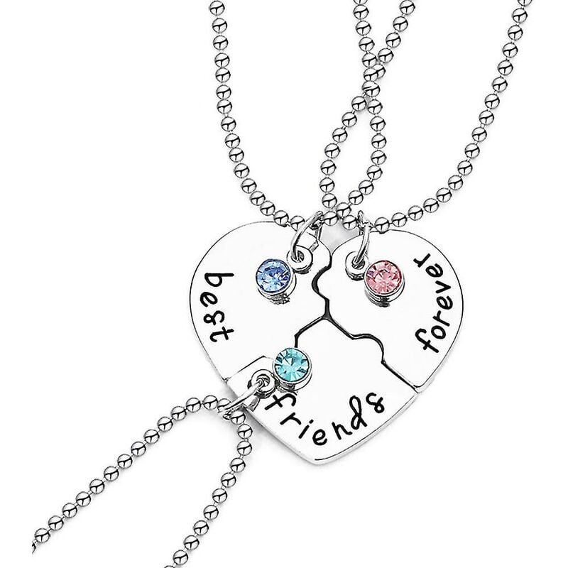 3pcs Best Friend Gift Love Heart Collana Set Best Friend Love Heart Women Ciondolo in lega