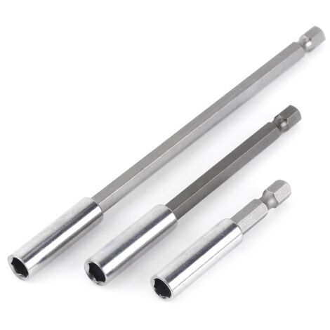 3Pcs Bit Holder Electric Drill Screwdriver Extension Bar Magnetic Bit Holder 1/4" Shank Tool for Electric and Pneumatic Screwdrivers