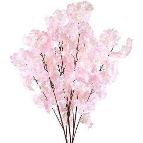 3pcs Bouequet Fleur Cerisier Artificielle Branche 100cm Fausses Fleur Synthetique de Sakura en Tissus Rose pour Maison Mariage Jardin Vase Arrangements Floraux Balcon Fête Fenêtre Entrée