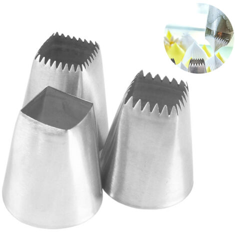 3PCS Cake Nozzles Stainless Steel Cake Decorative Nozzles Baking Tools