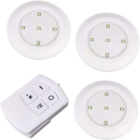 3PCS Car Ceiling Light,Self-Adhesive Battery-Powered 5LED Light Wireless Night Light LED Closet Light Super Bright
