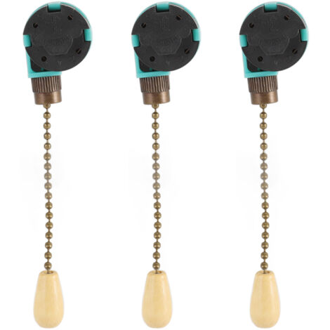 3Pcs Ceiling Light Pull Chain Switch 3 Speed 4 Wire Ceiling Fan Lamp Switch for Ceiling Lamp Fan Lamp Wall Lamp Bronze