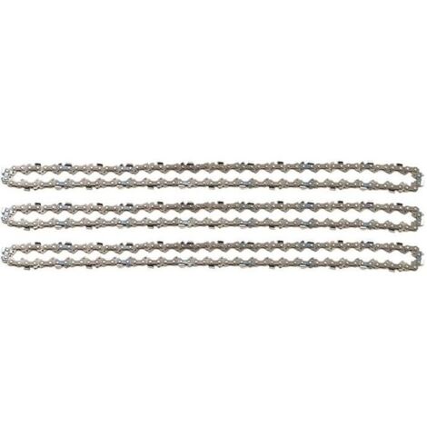 3pcs Chaînes de tronçonneuses 3/8'" 1,3 mm 52 maillons longueur de guide-chaîne 35 cm compatible avec Oregon Bosch Dollmar Hitachi