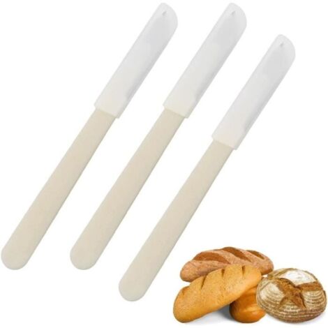 3pcs Couteau à Pain- Boulanger Slashing Outil,Lame Boulanger Lames pour marquage des Motifs,Couteau de Cuisine DIY avec pâte à Pain