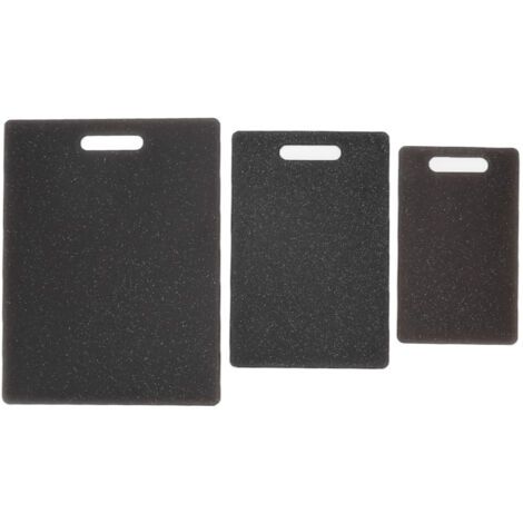 3Pcs Cutting Board Set Imitation Marble Pattern DoubleSided Chopping Board Kitchen Accessory(Black )