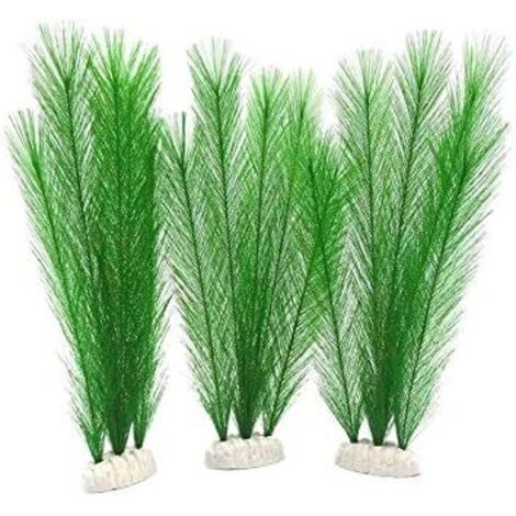 3PCS Décorations d'aquarium Fish Tank 30CM / 11 "Plantes d'eau vertes artificielles