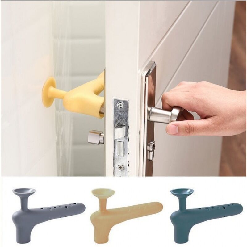 3pcs Door Handle Protector, Silicone Handles Door Knob Cover Suction Cup Mat Thicken Anti-Collision Anti-Static, Child and Wall Protector